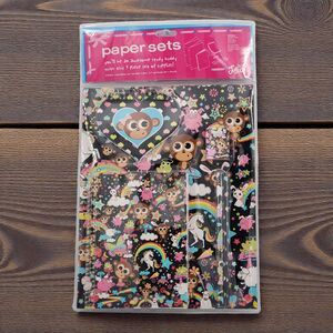 Justice Stationery Set 7 Pc Monkey Unicorn Rainbow Notebook Folders New